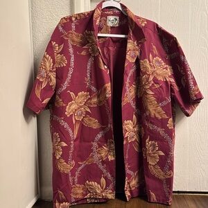 Vintage Paradise Style Hawaii Men’s XL Red Hawaiian Shirt